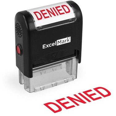ExcelMark SelfInking Rubber Stamp Denied Red Ink
