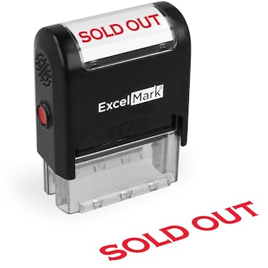 ExcelMark Sold Out Self Inking Rubber Stamp Red Ink A1539