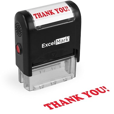 ExcelMark Thank You Self Inking Rubber Stamp Red Ink