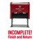 Vivid Stamp Incomplete Finish and Return Teacher Self Inking Rubber Stamp Red Ink Large