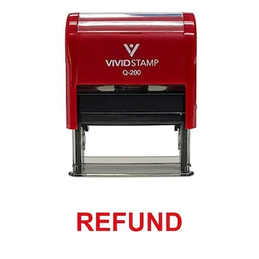 Vivid Stamp Refund Self Inking Rubber Stamp Red Ink Medium