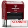 Pacific Stamp Scanned by Date Self Inking Rubber Stamp Red Ink Medium
