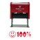 Pacific Stamp Smile 100 Teacher SelfInking Office Rubber Stamp Red L