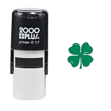 2000 PLUS St Patricks Day Four Leaf Clover 2000 Plus Self Inking Teacher Rubber Stamp Green Ink