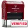 Vivid Stamp Verified Self Inking Rubber Stamp Red Ink Medium