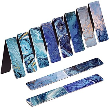 UpUDo 12 Pack Magnetic Bookmark Book Marker Clip for Teachers Students Book Lovers Printing on 2 Side