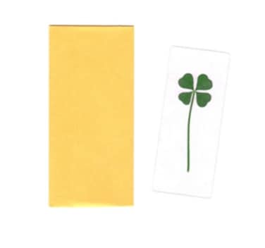 BC233 Queen of Tears Real Four Leaf Clover 4 Good Luck Charm Day Bookmarks Green