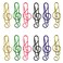 JJHXSM 60pcs Musical Notes Style Paper Clips 40x12mm Mixed Color Metal Paper Clips for School Office Notebooks Bookmarks Postit Notes