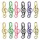 JJHXSM 60pcs Musical Notes Style Paper Clips 40x12mm Mixed Color Metal Paper Clips for School Office Notebooks Bookmarks Postit Notes
