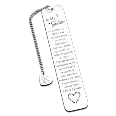 TI-EDC TIEDC Inspirational Bookmark for Sister Gifts for Sister Her small Silver