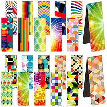 Tudomro 80 Pcs Optical Magnetic Bookmarks Colorful Laminated Magnet Book Markers Kid Book Lovers Foldable Magnet Clips Reading Bookmarks for Classroom School Office Stationery Supply