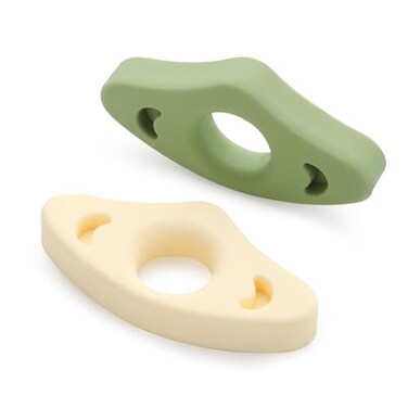 Xzenuo Book Page Holder Silicone Book Thumb Page Holders for Reading Hands Free Book Lovers Gifts Book Accessories 2 Pack Small Size Off White Green