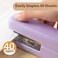 deli Stapler Desktop Staplers with Integrated Staple Remover 45 Sheet Capacity Office Stapler Purple