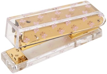 Laura Ashley English Garden Mini Stapler Stylish Gold Acrylic Desk Stapler with Floral Accents Compact 5 Aesthetic Office Stapler for Home School Work GiftReady Packaging