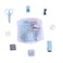 YIZOCENGUO Mini School Supply Kits Mini Office Supply Kits Includes Mini StaplerScissors Staple Remover Staples Tape Dispenser Blue