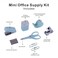 YIZOCENGUO Mini School Supply Kits Mini Office Supply Kits Includes Mini StaplerScissors Staple Remover Staples Tape Dispenser Blue