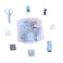 YIZOCENGUO Mini School Supply Kits Mini Office Supply Kits Includes Mini StaplerScissors Staple Remover Staples Tape Dispenser Blue