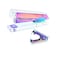 MEI YI Office Stapler Staples Remover Set Clear Acrylic Metallic Rainbow Tone Desk Executive Manual Staplers and Staple Remover Tool for Desktop Accessories Supplies Clear Rainbow