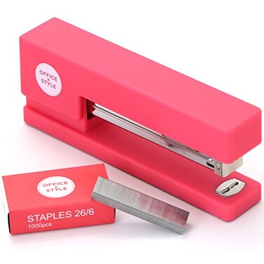 Office Style Precision JamFree Full Strip NonSkid Stapler Pink