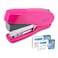 RAPESCO Rapesco 1468 Luna Less Effort Desktop Stapler with 2000 Staples Type 24 HighCapacity 516 and 14 Staples 50 Sheet Capacity HalfStrip Magazine No Effort Hot Pink