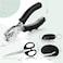 Tenare 7 Pcs Black Office Supplies Desk Accessory Kit Stapler and Tape Dispenser Set with Stapler Remover Single Hole Punch Scissors Telescopic Knife Keychain Envelope Slitter Mail Opener