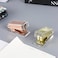 MEI YI Yellow Gold Mini Stapler Clear Acrylic Body Desktop Manual Staplers 18 Sheets Capacity Spring Powered Cute Stapler for Office School Home Standard 266 Staples Stapling Tool