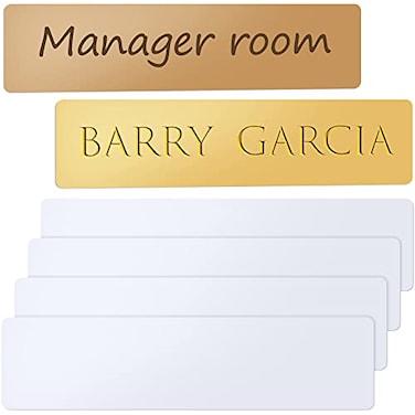 Outus 6 PCS Sublimation Blank Aluminum Name Plates 2 x 10 Inches Personalized Custom Name Plate Desk Tag Metal Sign