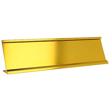 ExcelMark 2x 8Aluminum Name Plate Holder for Desk Office Business Door Sign Holder Gold
