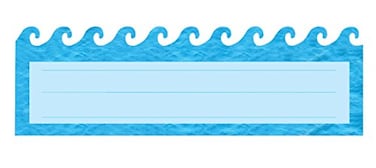 Hygloss Products DieCut Name Plate Great Teaching Tool Perfect for Labeling in Classroom Other Uses Ocean Waves 95 x 3 inches 45557 Medium Blue 30 Count