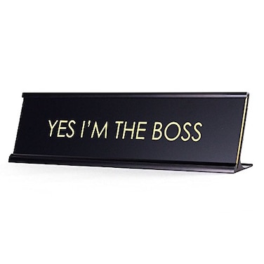 All Quality Yes Im The Boss BlackGold Name Plate Desk Sign for Boss 2 x 8