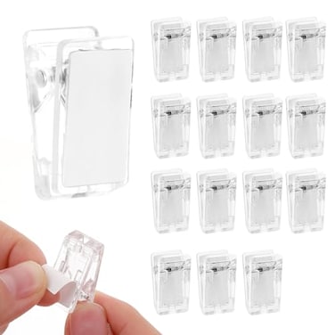 AHQiZFX 15 Pcs Tapestry Hanging Clips SelfAdhesive Spring Clips for Poster Blanket Shower Curtain Wall Flag Clear