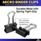 1InTheOffice Micro Binder Clips Paper Clamps Metal Binder Clips 013 Capacity Black 100 Pack