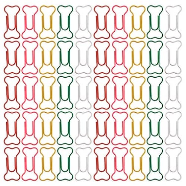 lasenersm 50 Pieces Paper Clips Metal Paper Clip Office Paper Clips Bone Shape Paper Clip for Bookmark Office School NotebookLarge Size Multicolor
