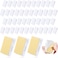 Tenare 50 Pieces Self Adhesive Clips Wall Tapestry Clips Plastic Sticky Picture Hanging Poster for Teachers Double Sided Adhesive Spring for Home OfficeWhite