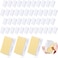Tenare 50 Pieces Self Adhesive Clips Wall Tapestry Clips Plastic Sticky Picture Hanging Poster for Teachers Double Sided Adhesive Spring for Home OfficeWhite