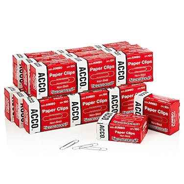 ACCO Brands ACCO Paper Clips Jumbo Nonskid Economy 20 Boxes 100Box A7072553