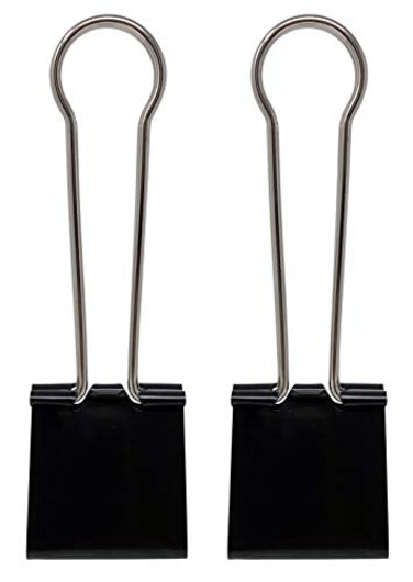 Clipco Binder Clips Super Extra Large 213in Black 2Pack