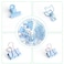 CREECHWA Blue Paper Clips and Binder Clips Set Metal Assorted Sized Binders with Push Pins Cute Office Supplies for Desk Desk Accessories