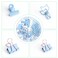 CREECHWA Blue Paper Clips and Binder Clips Set Metal Assorted Sized Binders with Push Pins Cute Office Supplies for Desk Desk Accessories