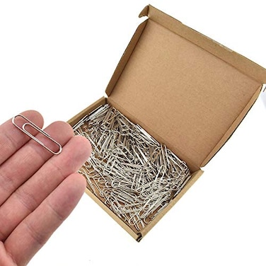 HAHIYO Paper Clips Sturdy 1333mm Length 280 Pack Paperclips Heavy Duty Tight Grip Rust Proof Reusable Metal Bright Silver for Home Office School