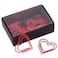 Eboxer Heart Paper Clips Small Paperclips Creative Cute Paper Clips for Paper Non Skid Usualy for Office School Book Notebook Document Organizing and so on 12 Pieces Red