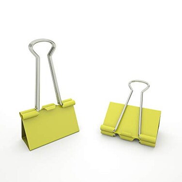 nctinystore Nctinystore Binder Clips Medium Metal Clamp 125 inch 32 mm Yellow 24PCS