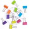 Office Style Medium Sized Binder Clips with Clear Plastic Storage Container 12 Pieces Large