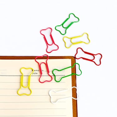 COUKASO Paper Clips Colorful Cute Dog Bone Shape Paper Clip for Notebook Files Office School Home Use 50 Pcs Dog Bone Shape