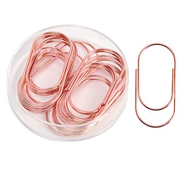 Supfoxer Rose Gold Jombo Paper Clips Topgogo 20pcs 50mm 2 inch Large Wide Paper Clips NonSkid Smooth Finish Steel Wire Medium Office Supply Accessories