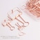 VENCINK Rose Gold Wire Binder Clips and Cute Paper Clips Set Assorted Sizes 2 Large 6 Medium 10 Small Smooth Stainless Hollow Office Clamp Clips