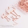 VENCINK Rose Gold Wire Binder Clips and Cute Paper Clips Set Assorted Sizes 2 Large 6 Medium 10 Small Smooth Stainless Hollow Office Clamp Clips