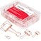 VENCINK Rose Gold Wire Binder Clips and Cute Paper Clips Set Assorted Sizes 2 Large 6 Medium 10 Small Smooth Stainless Hollow Office Clamp Clips