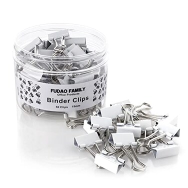 FUDAO FAMILY Small White Mini Binder Clips 34 Inch 19mm 50 Pack