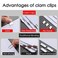 Terrysun 100 Silver Metal Refill Clips Modern Stainless Steel Clam Clip Dispenser Suitable for Binding Documents